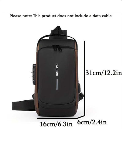 Fashion Anti-Theft Password Lock Crossbody Bag - High-Capacity Nylon Backpack with Adjustable Strap, Multiple Compartments & Secure Zipper Closure for Commuting, Travel, Hiking, Backpack for Travel